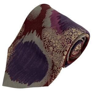 Pierre Balmain Couture Abstract Watercolor Paint Splash Silk Necktie 55x4